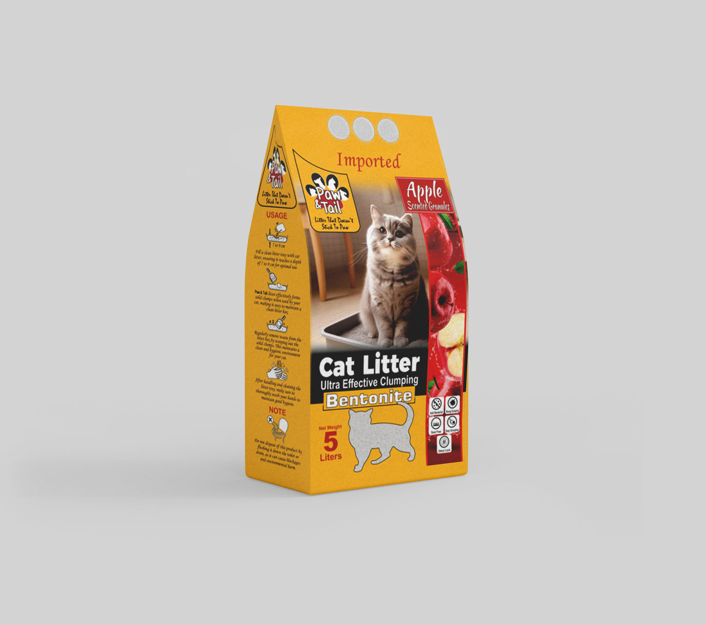 Apple Scented Bentonite Cat Litter (5 Liters) | Paw & Tail