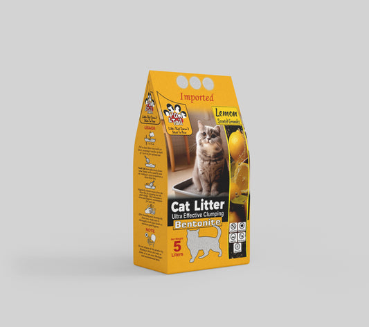 Natural Lemon Scented Bentonite Cat Litter (5 Liters)  | Paw & Tail