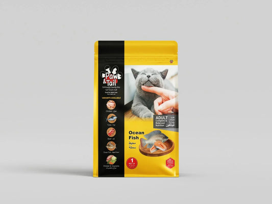 Paw & Tail | 1 Kilogram Bag (Ocean Fish Flavor) - Food for Adult Cats - Paw & Tail