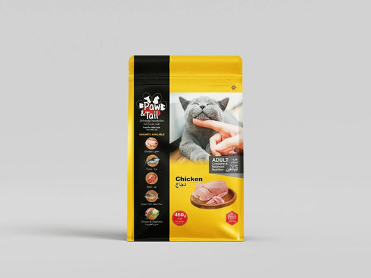 Paw & Tail | 450 Grams Bag (Chicken Flavor) - Food for Adult Cats - Paw & Tail